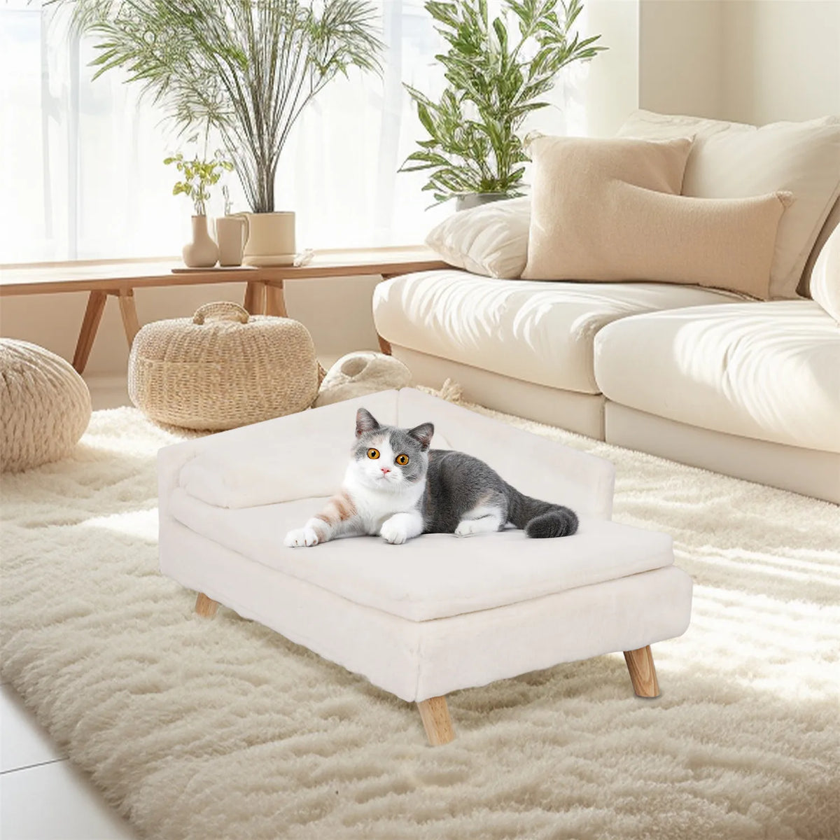 Bingopaw Waterproof Raised Pet Sofa Bed Couch Plush Cushion