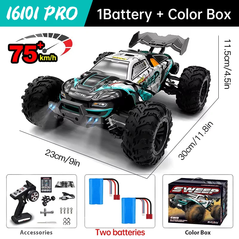 WLtoys 4WD RC Monster Truck With LED Lights Remote Control