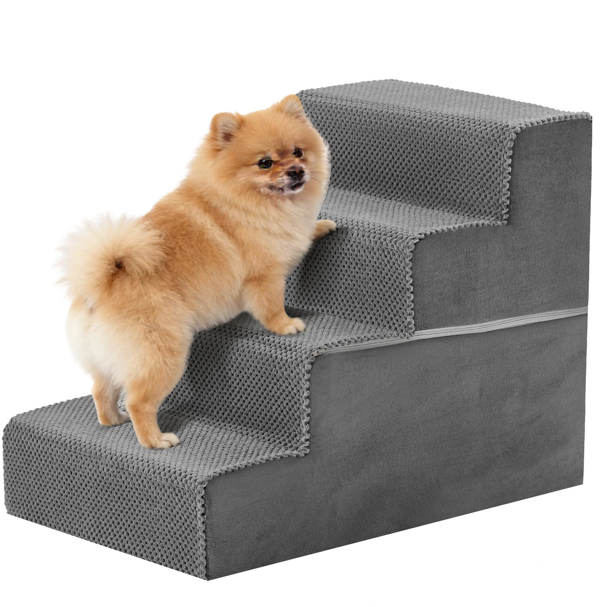 Right Angled Foam Dog Stairs Featuring Curved Non Slip Steps