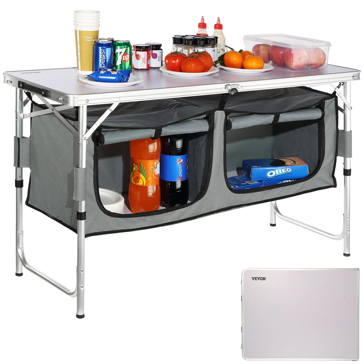 VEVOR Portable Folding Camping Kitchen Table for Outdoor Cooking