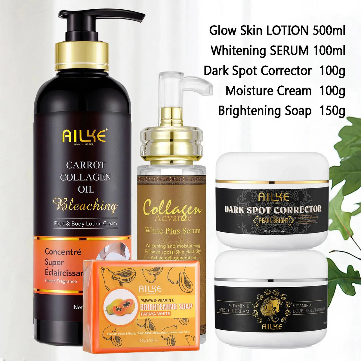 AILKE Collagen Women Skin Care Set For Whitening And Moisturizing