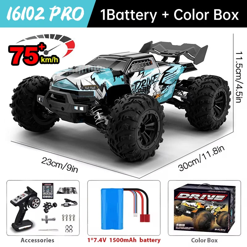 WLtoys 4WD RC Monster Truck With LED Lights Remote Control