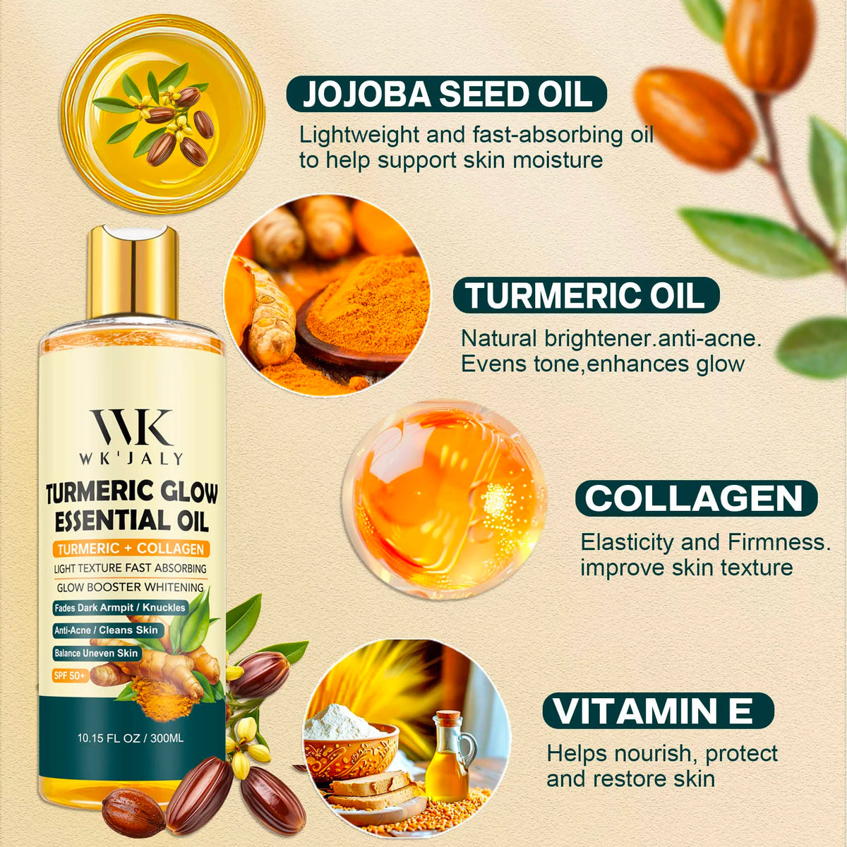 WK Jalys Turmeric Brightening Body Oil Removes Dark Spots