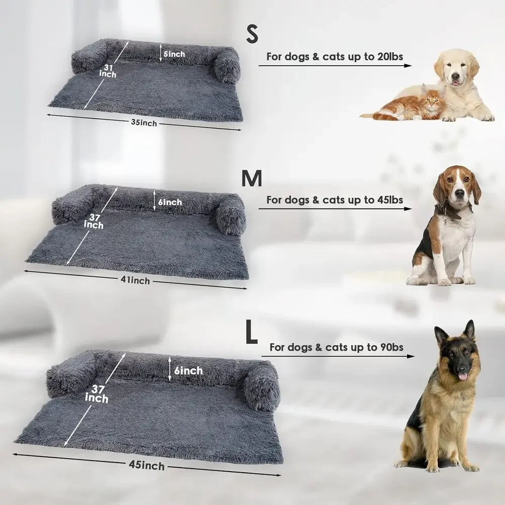 Removable Washable Calming Dog Bed Cover Non Slip Velvet Protector