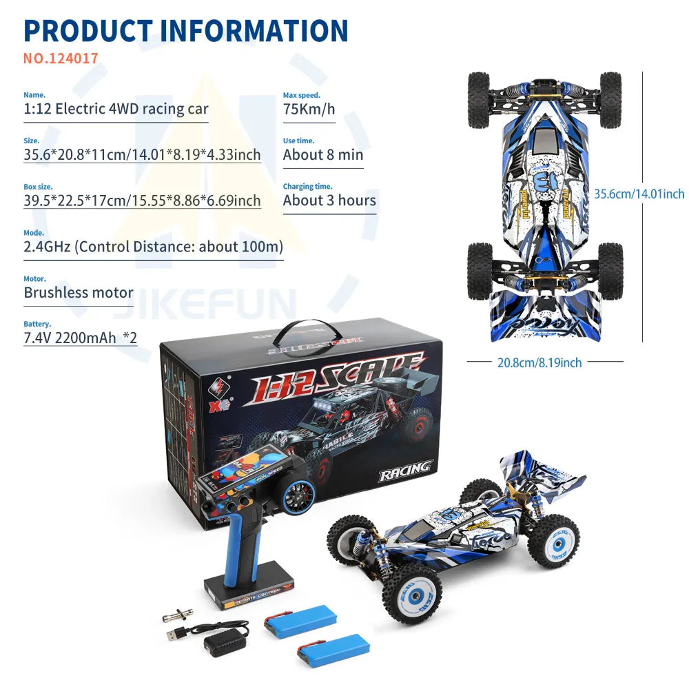 WLtoys 124017 Brushless 4WD Remote Control RC Racing Car