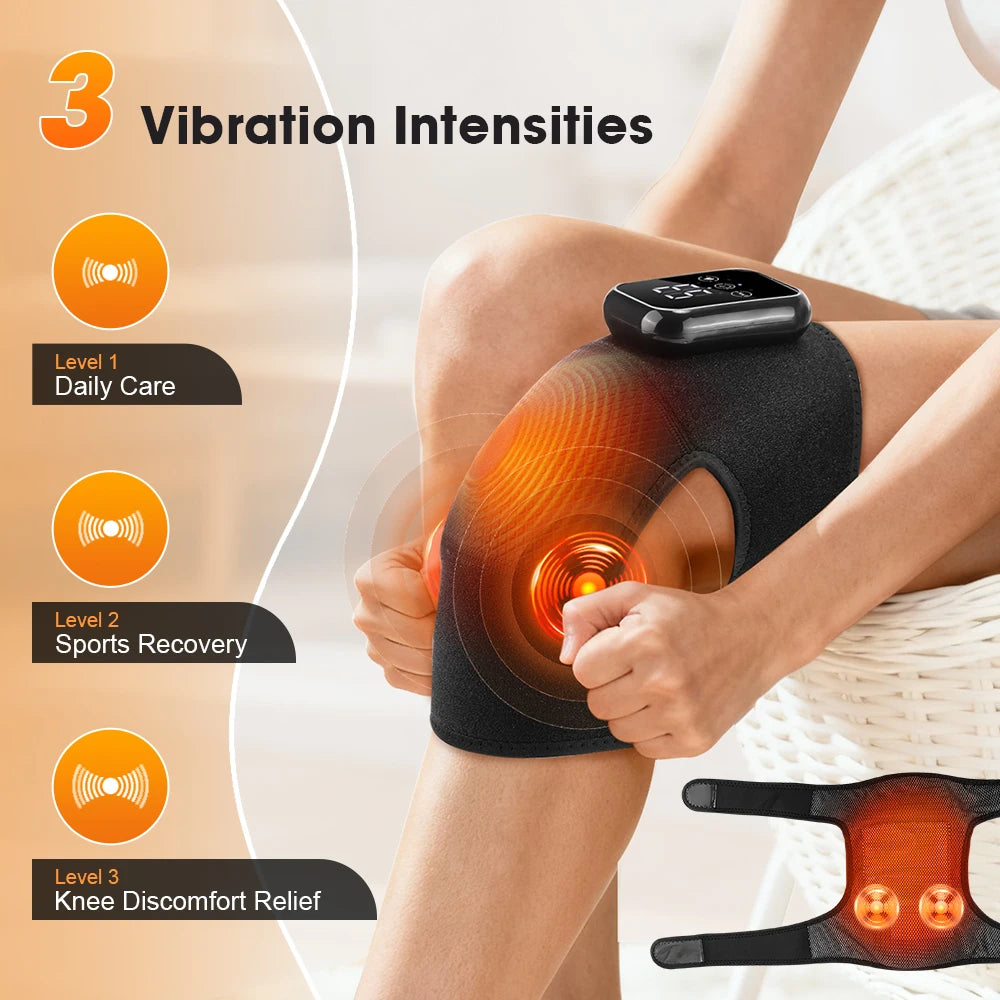 Hailicare Heated Knee Massager With Vibration And Rechargeable Support