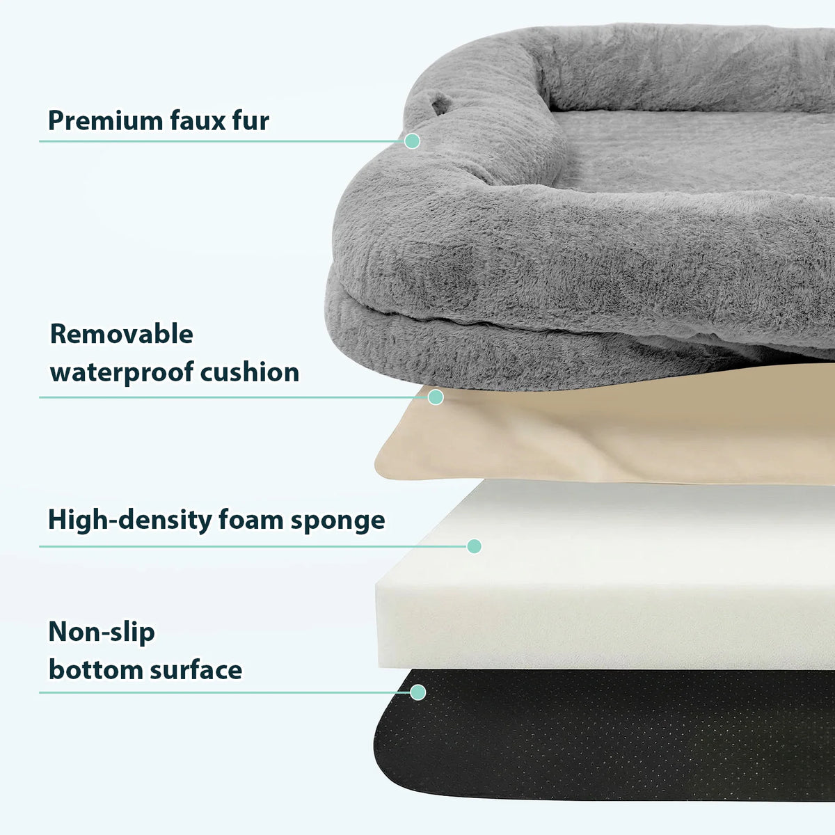 Comfortable Plush Portable Dog Bed With Washable Non Slip Bottom