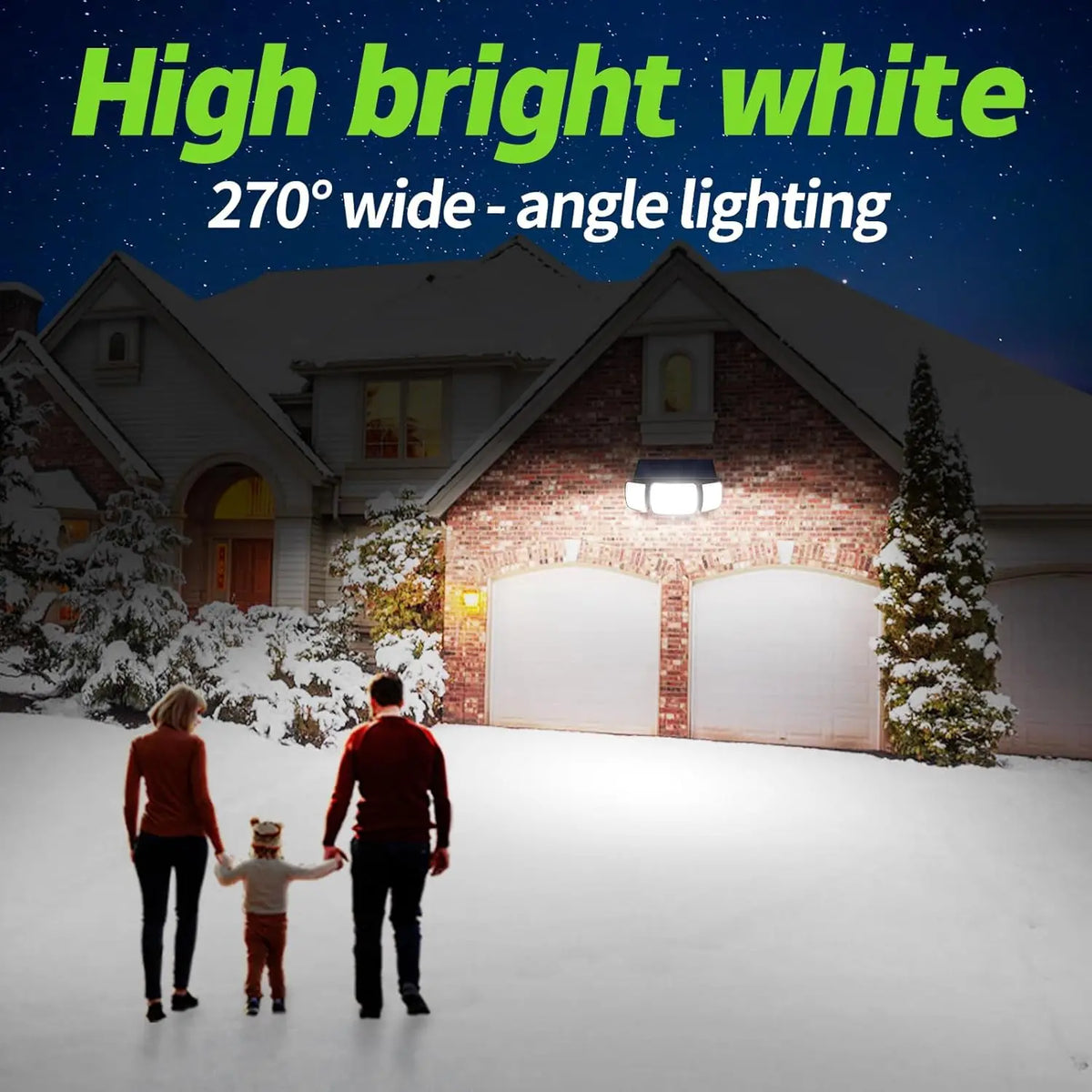 Intelamp Outdoor Solar LED Light With Dual Motion Sensors
