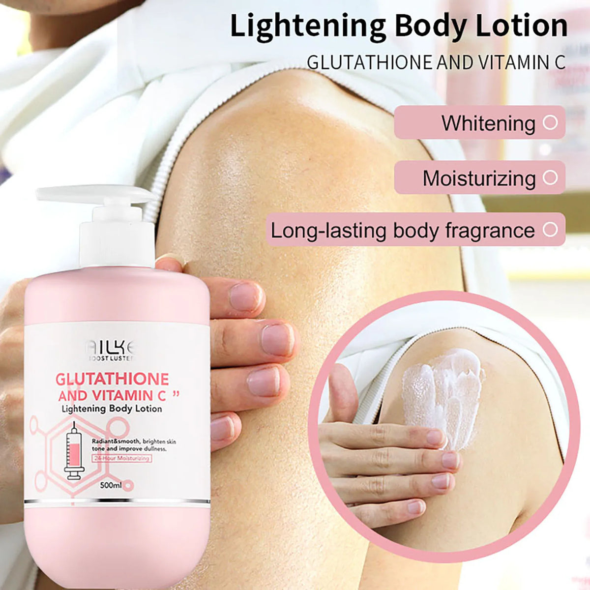 AILKE Vitamin C Glutathione Brightening Body Lotion for Glowing Skin