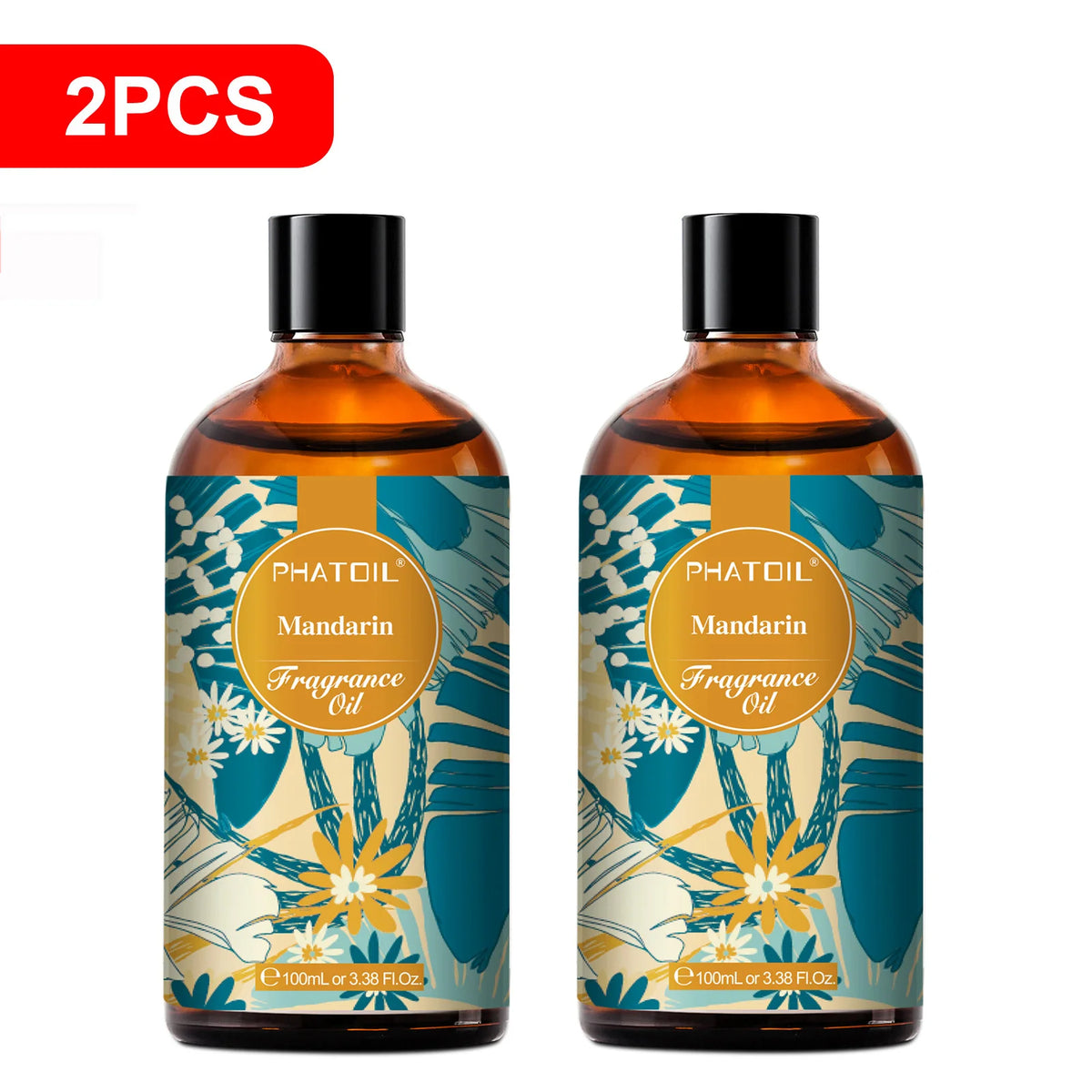 PHATOIL 2PCS 100ml Aroma Fragrance Oil For Diffuser,Humidifier,Aromatherapy,Candle Making White Musk Parma Violet Japanese Magnolia Fresh Linen Baby Powder Almond Vanilla 3.38FL.OZ Fragrance Oils