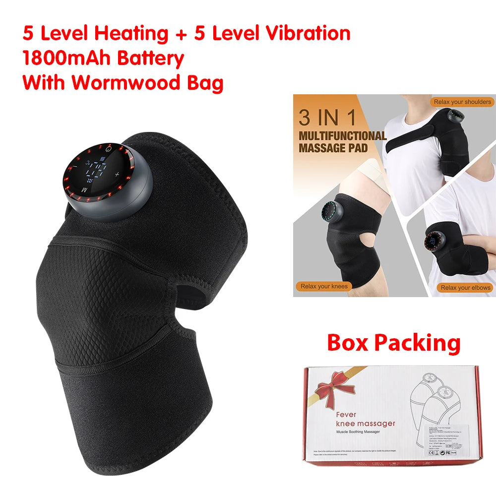 Hailicare Rechargeable Heated Knee Massager Brace With Vibration