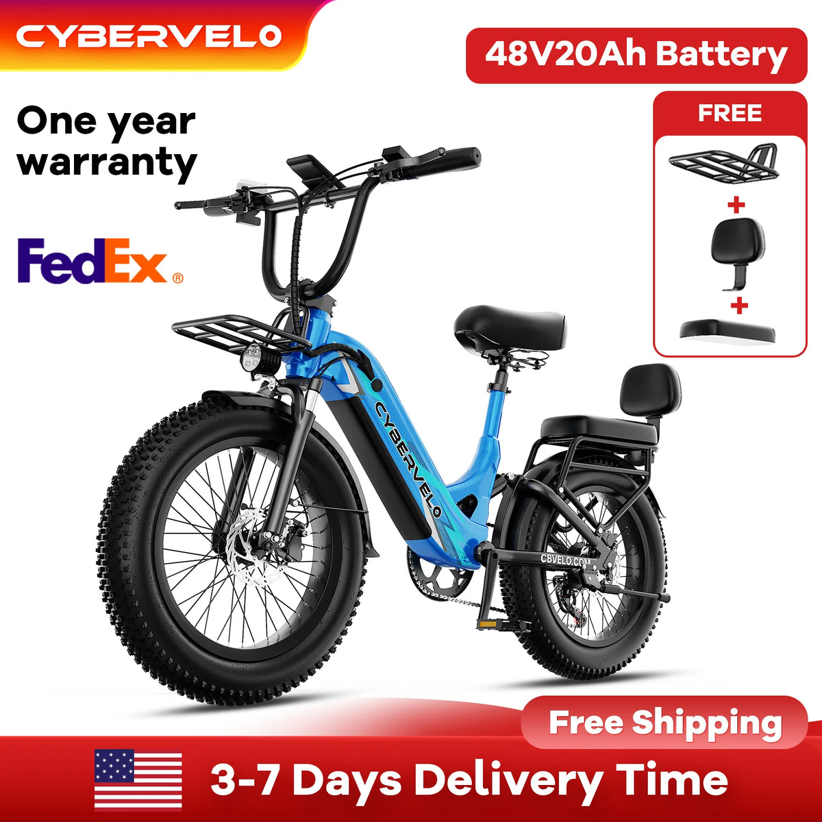 Step Through Off Road Electric Bike With Fat Tires