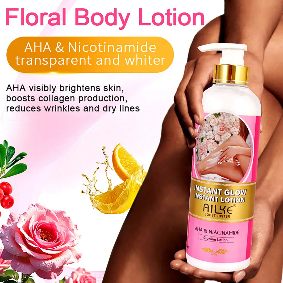 AILKE Vegan Brightening Body Lotion With AHA And Niacinamide