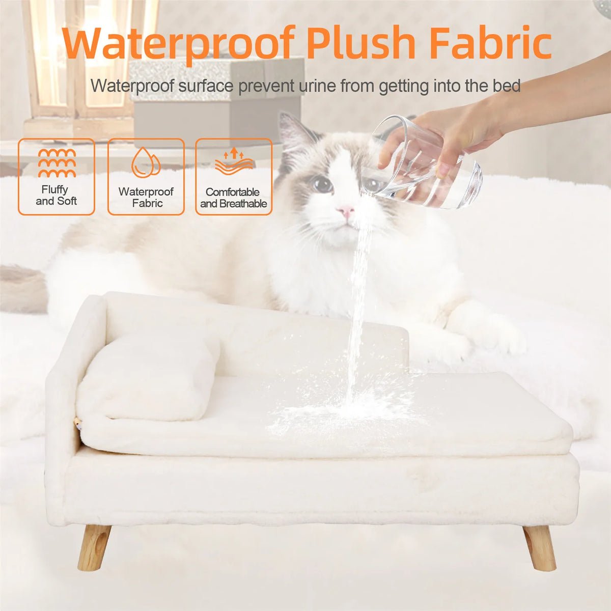 Bingopaw Waterproof Raised Pet Sofa Bed Couch Plush Cushion