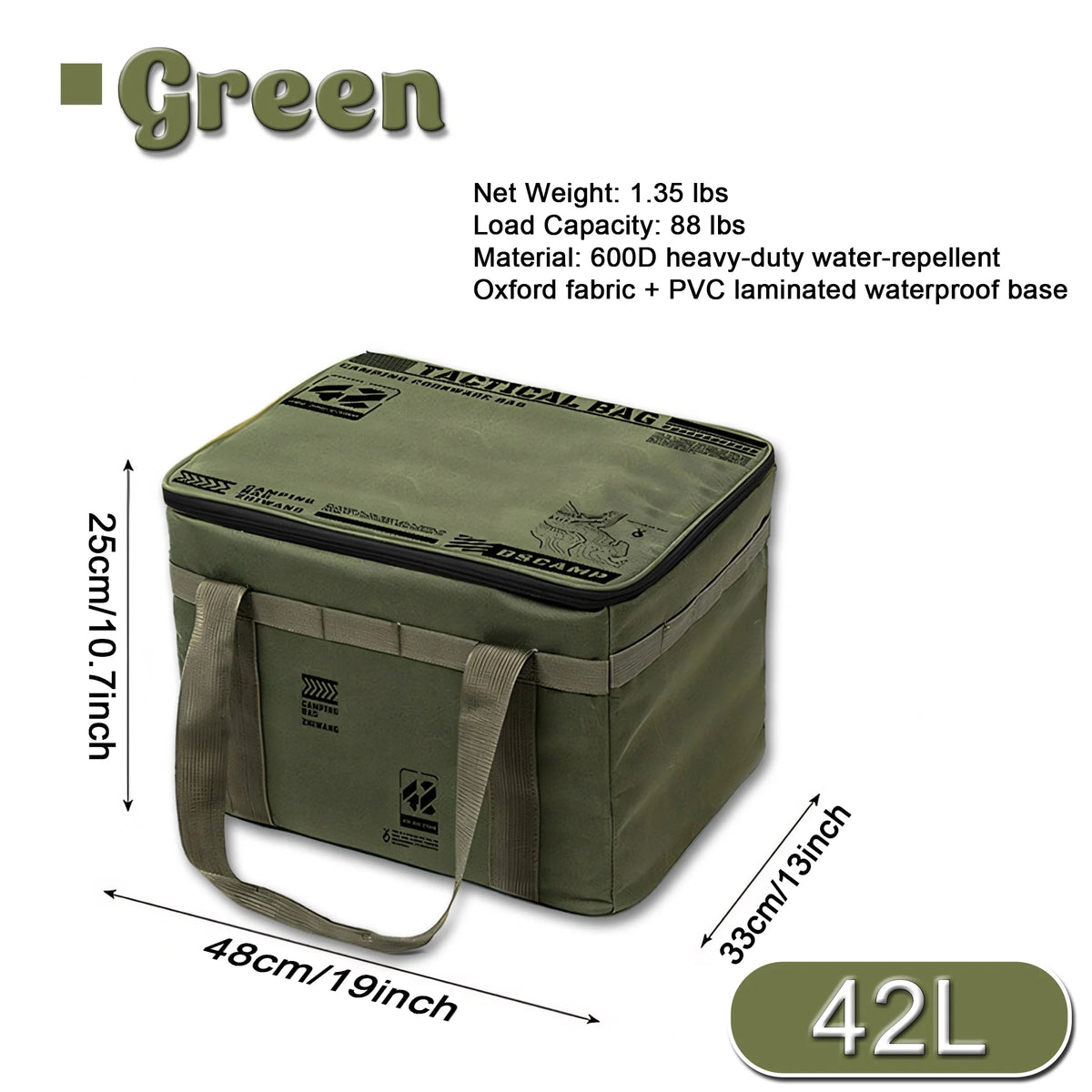 Heavy Duty Foldable Camping Cookware Storage Organizer Bag
