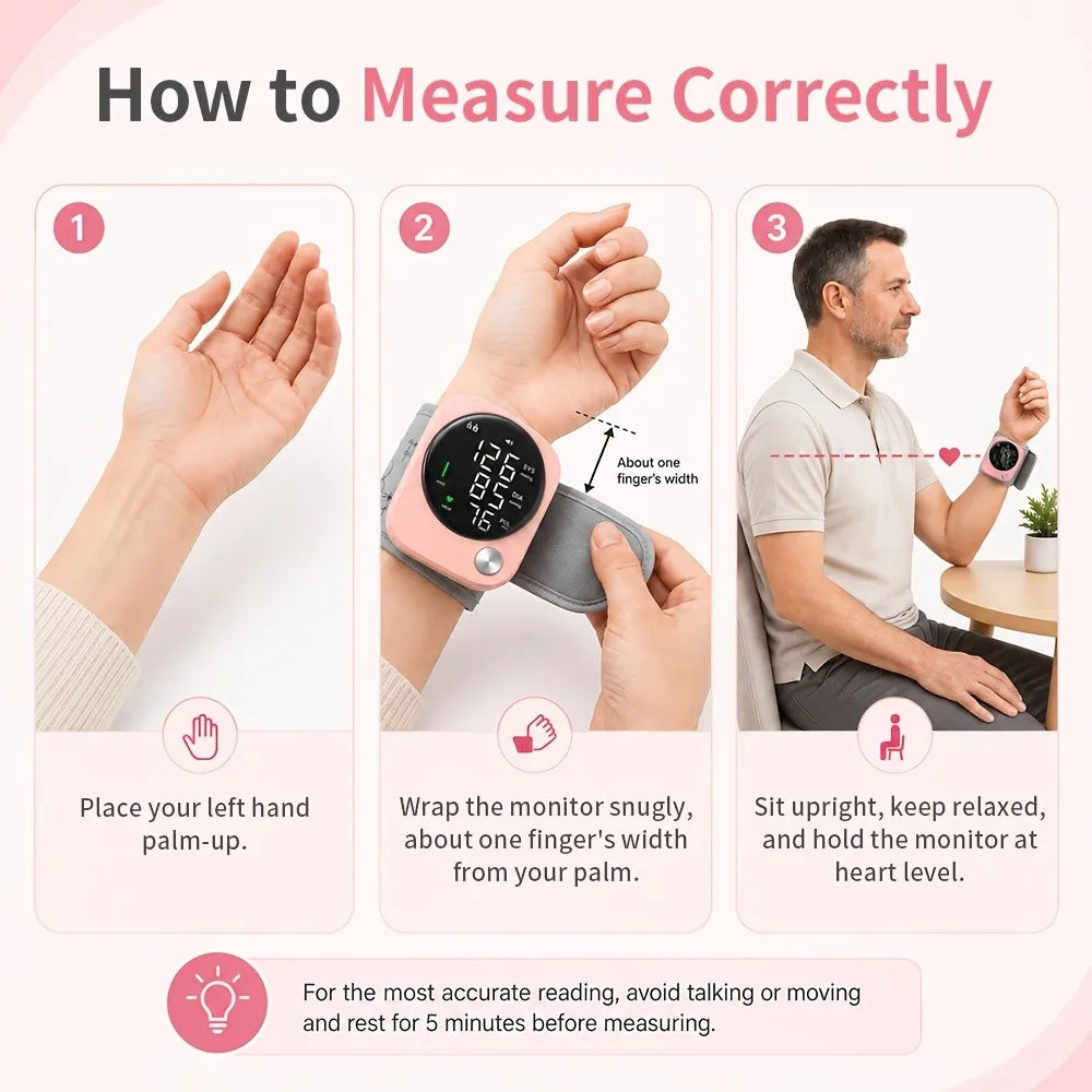 Jitesy Automatic Wrist Blood Pressure Monitor With Voice Broadcast