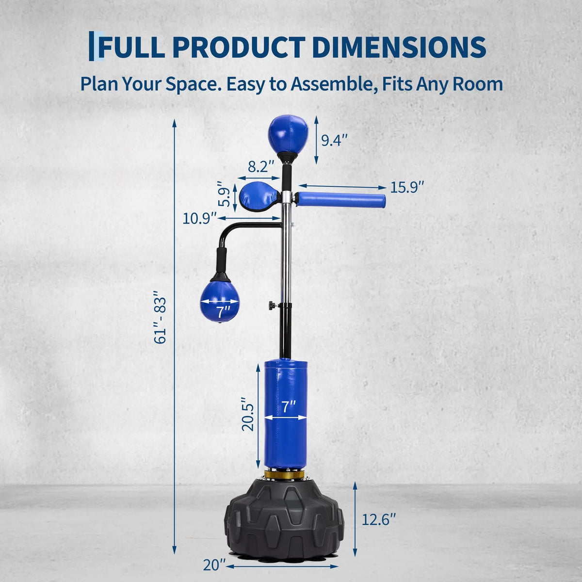 Height Adjustable Freestanding Boxing Bar With Swivel Bar And 2 Speed Balls Ideal For Adult MMA And Muay Thai Training Improves Dodging Reflexes And Punch Accuracy