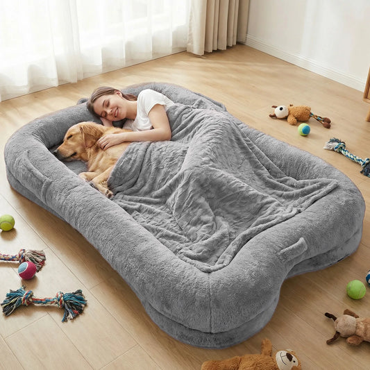 Comfortable Plush Portable Dog Bed With Washable Non Slip Bottom