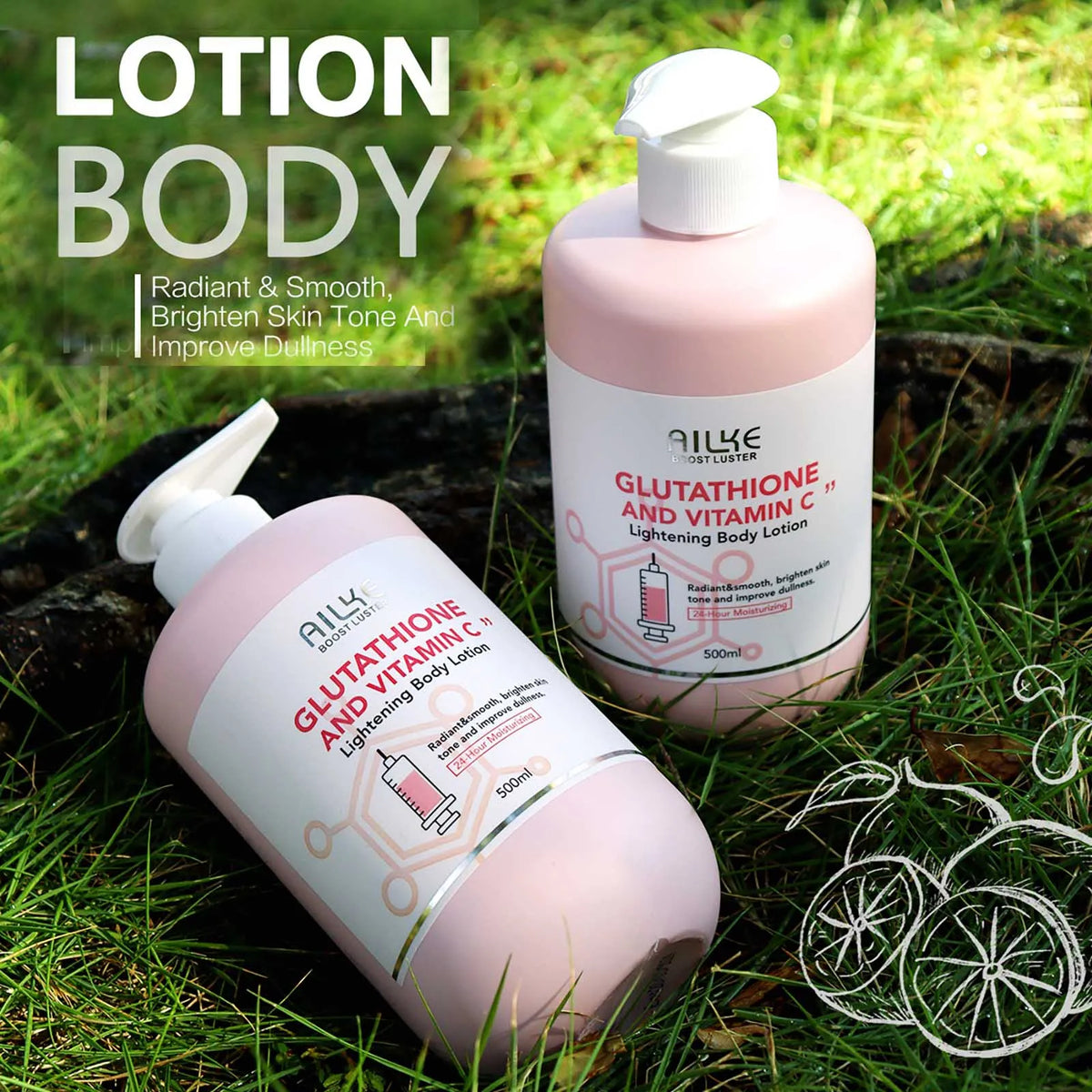 AILKE Vitamin C Glutathione Brightening Body Lotion for Glowing Skin