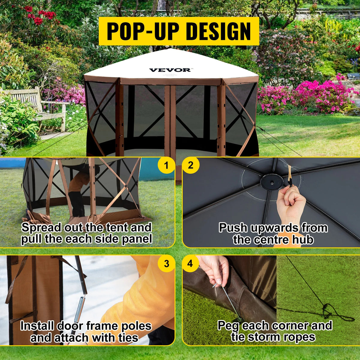 SucceBuy Pop Up Camping Gazebo Canopy Shelter For Outdoor Adventures