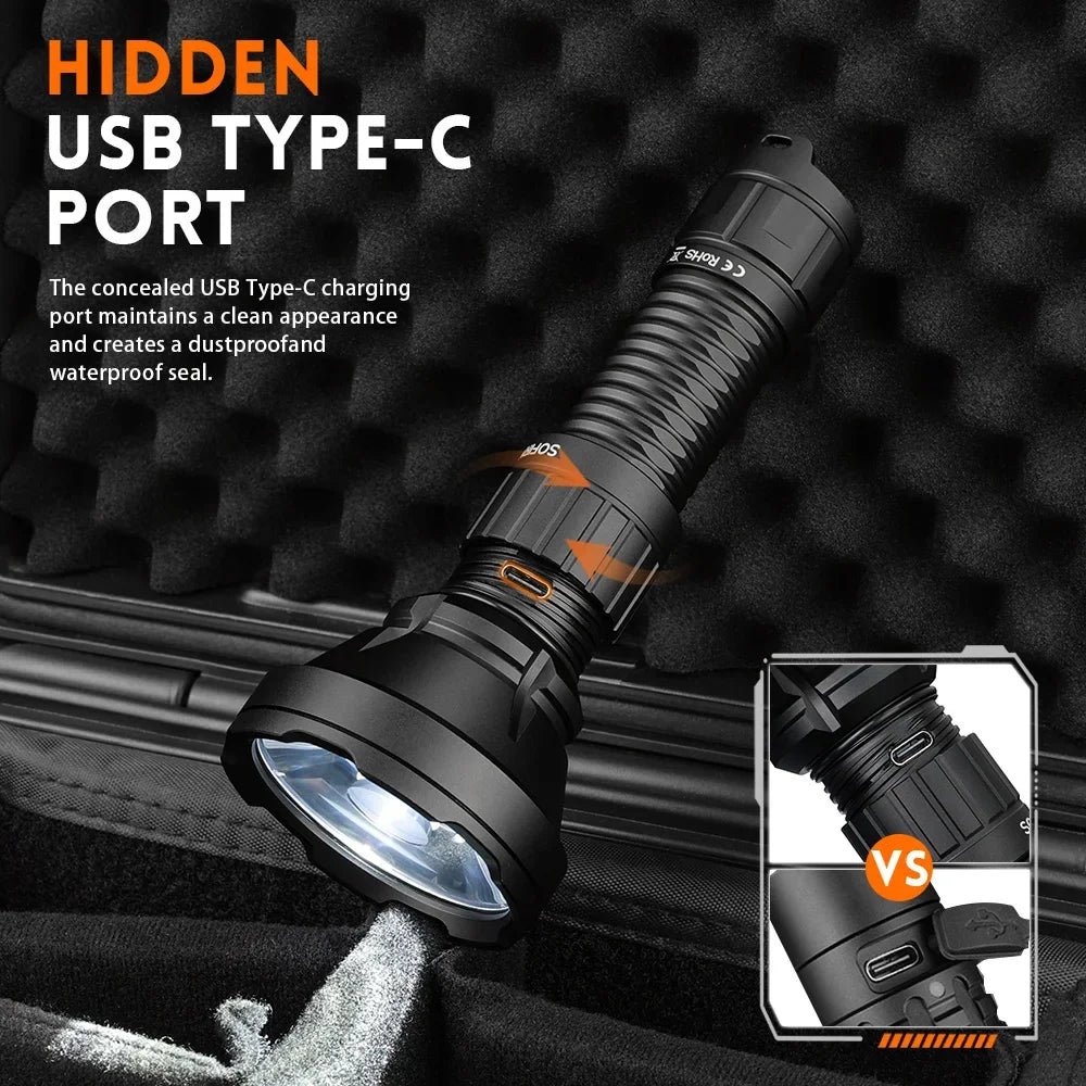 Sofirn SF26 Rechargeable Tactical LED Flashlight With Power Bank