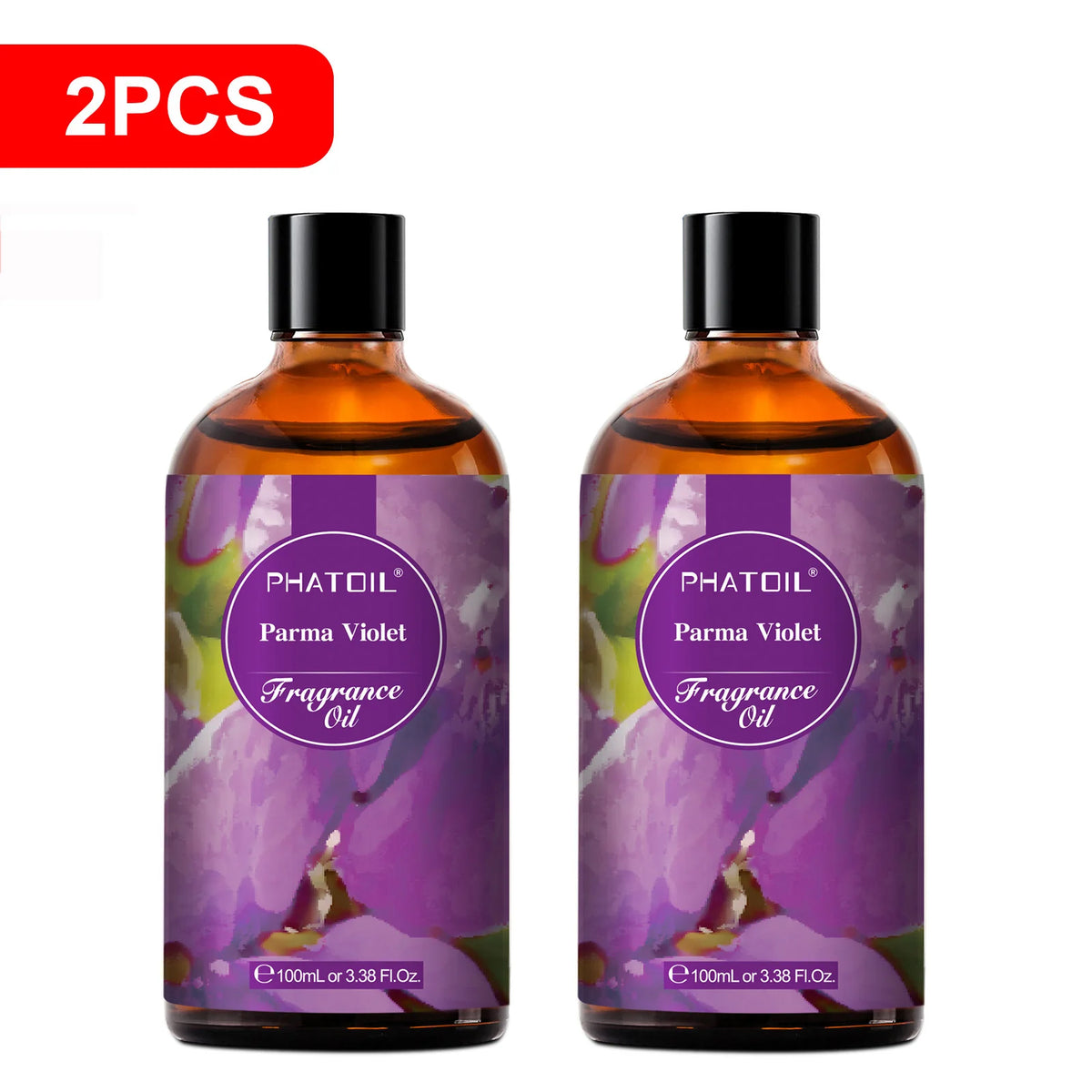 PHATOIL 2PCS 100ml Aroma Fragrance Oil For Diffuser,Humidifier,Aromatherapy,Candle Making White Musk Parma Violet Japanese Magnolia Fresh Linen Baby Powder Almond Vanilla 3.38FL.OZ Fragrance Oils