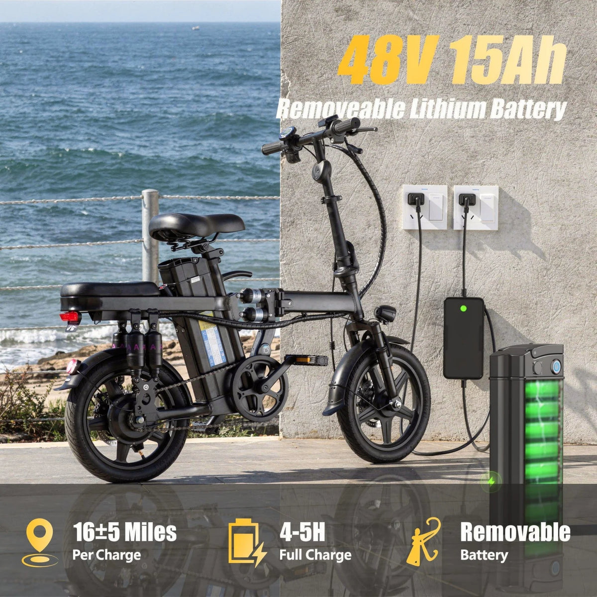 Foldable Electric Bicycle With Eight Shock Absorbers And 500W Motor
