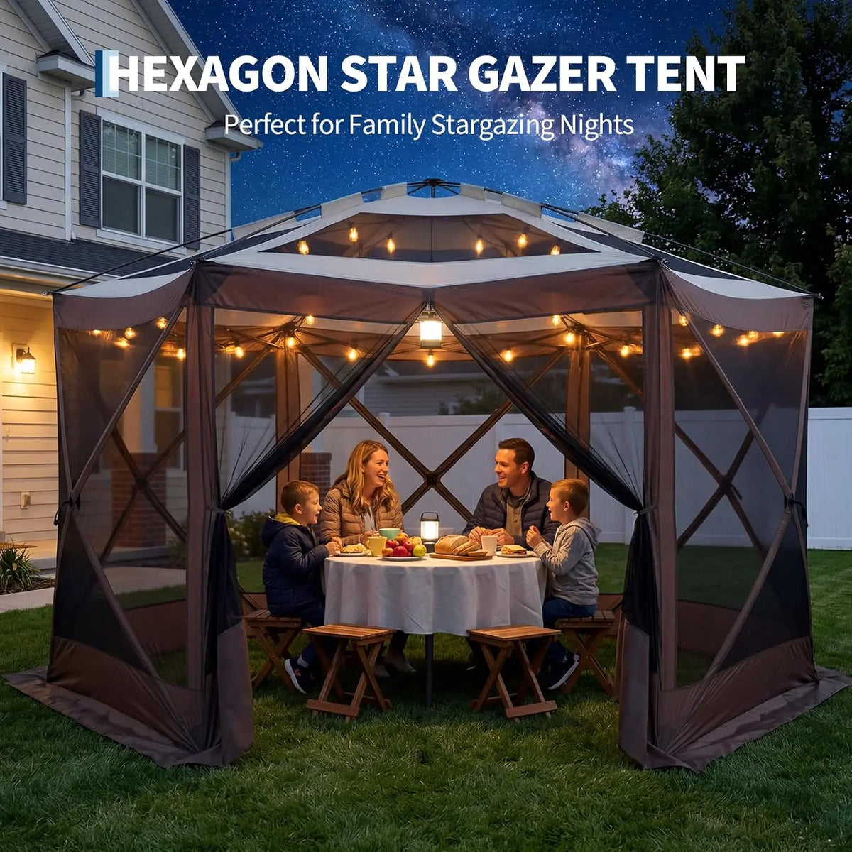 Tacleekii Pop Up Gazebo Screen Tent With Mosquito Netting
