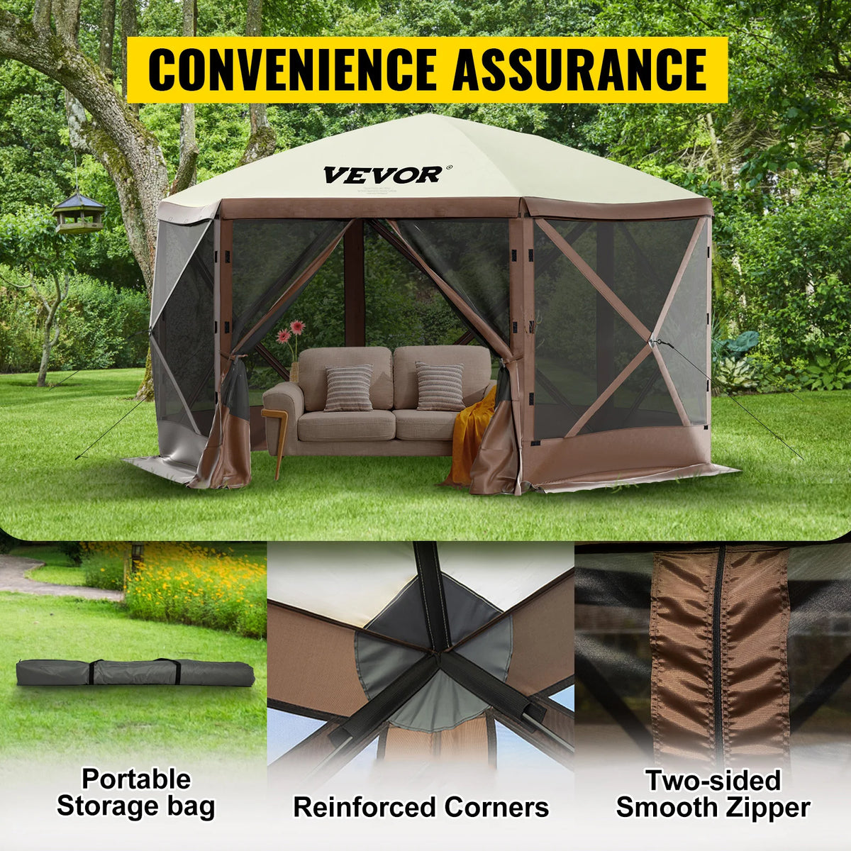 SucceBuy Pop Up Camping Gazebo Canopy Shelter For Outdoor Adventures