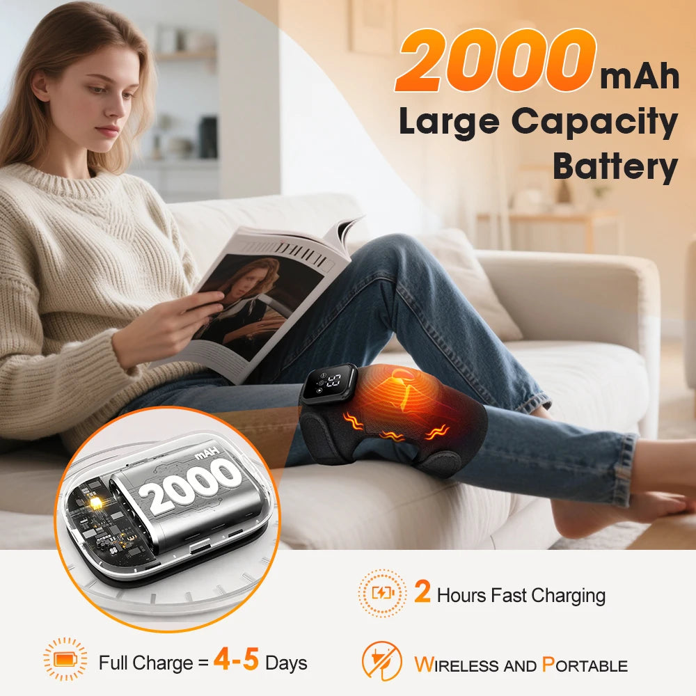 Hailicare Heated Knee Massager With Vibration And Rechargeable Support