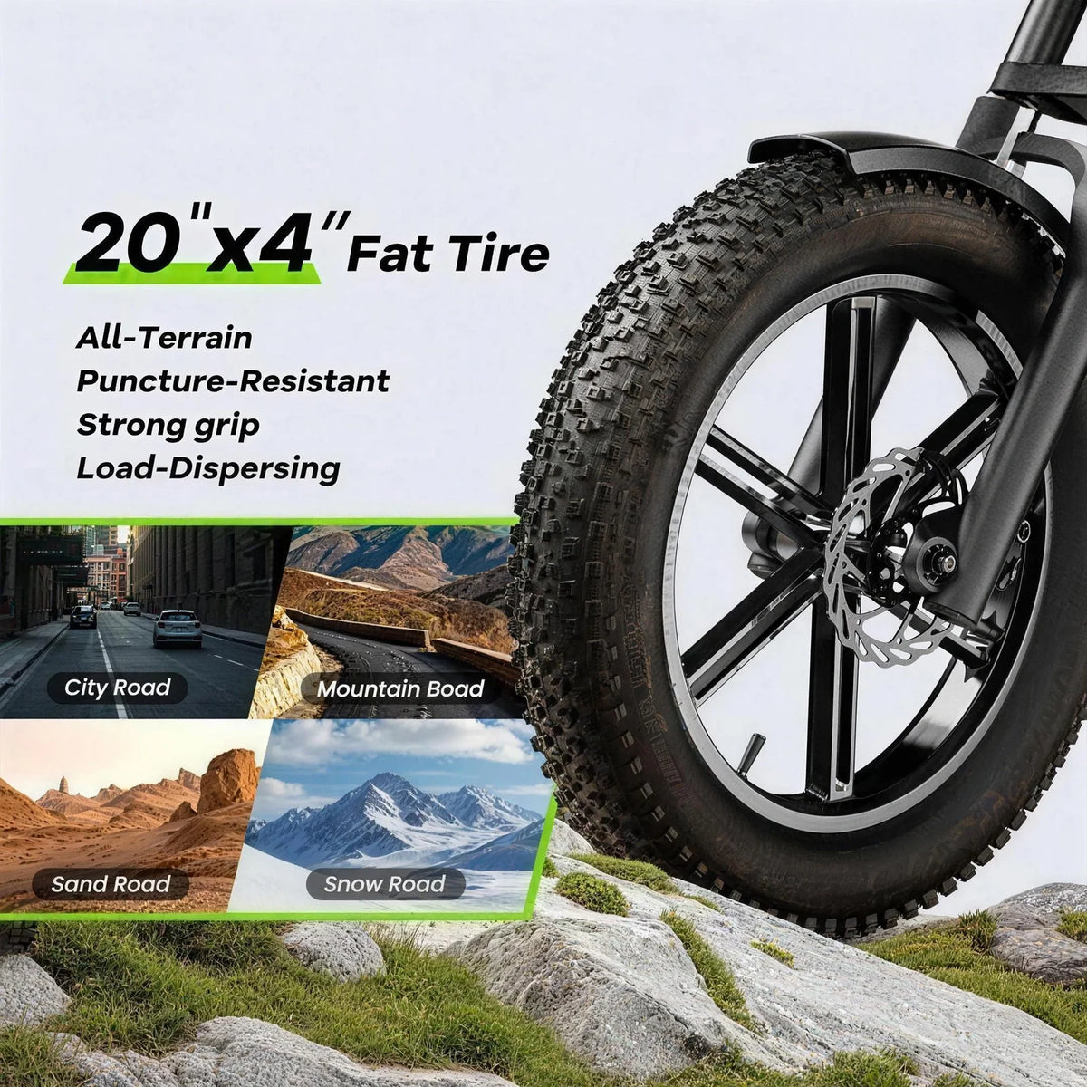 Aoango EK11 Fat Tire All Terrain Electric Bike Removable Battery