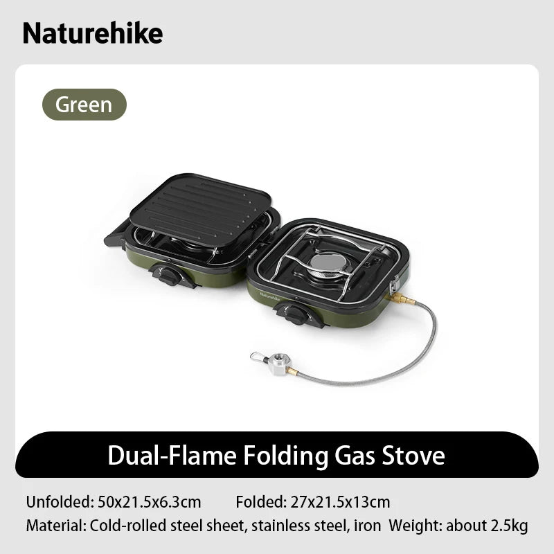 Naturehike 2 Burner Portable Gas Stove With Folding Camping Set
