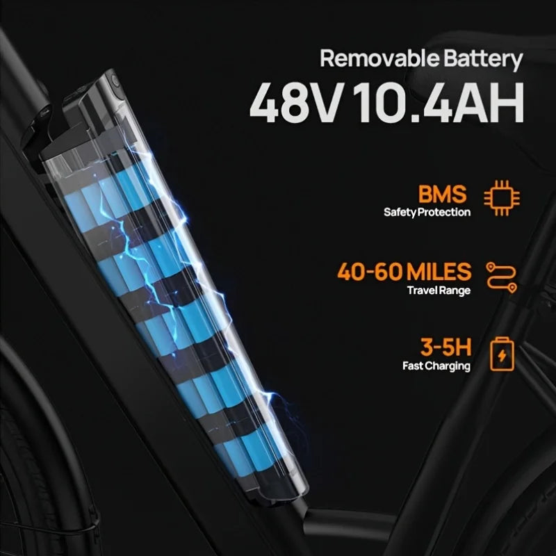URLIFE E26 Electric Bicycle With Removable Battery And LCD Display
