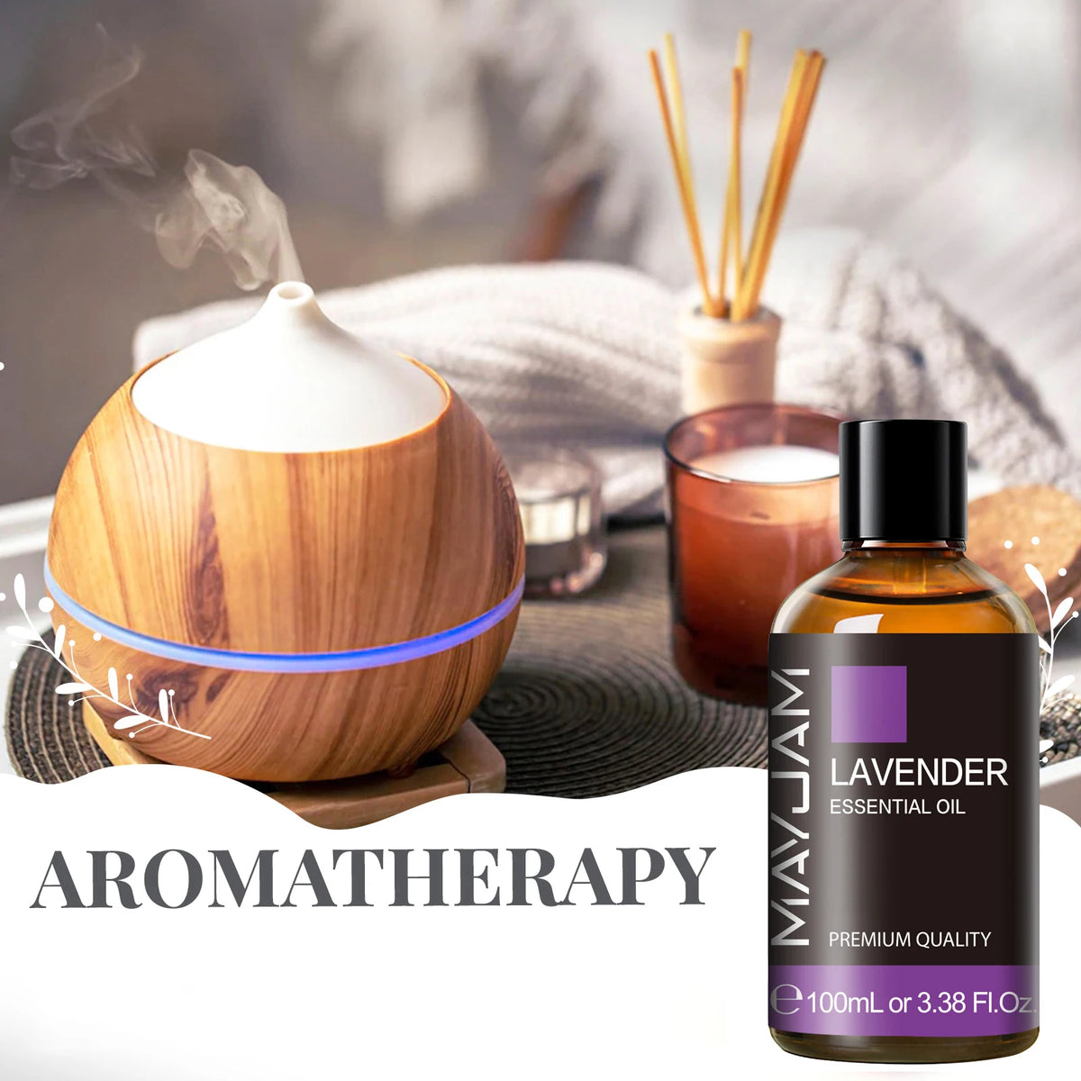 MAYJAM Vanilla Sweet Orange Eucalyptus Lavender Sandalwood Peppermint Bergamot Patchouli Scents 100ML Natural Essential Oils