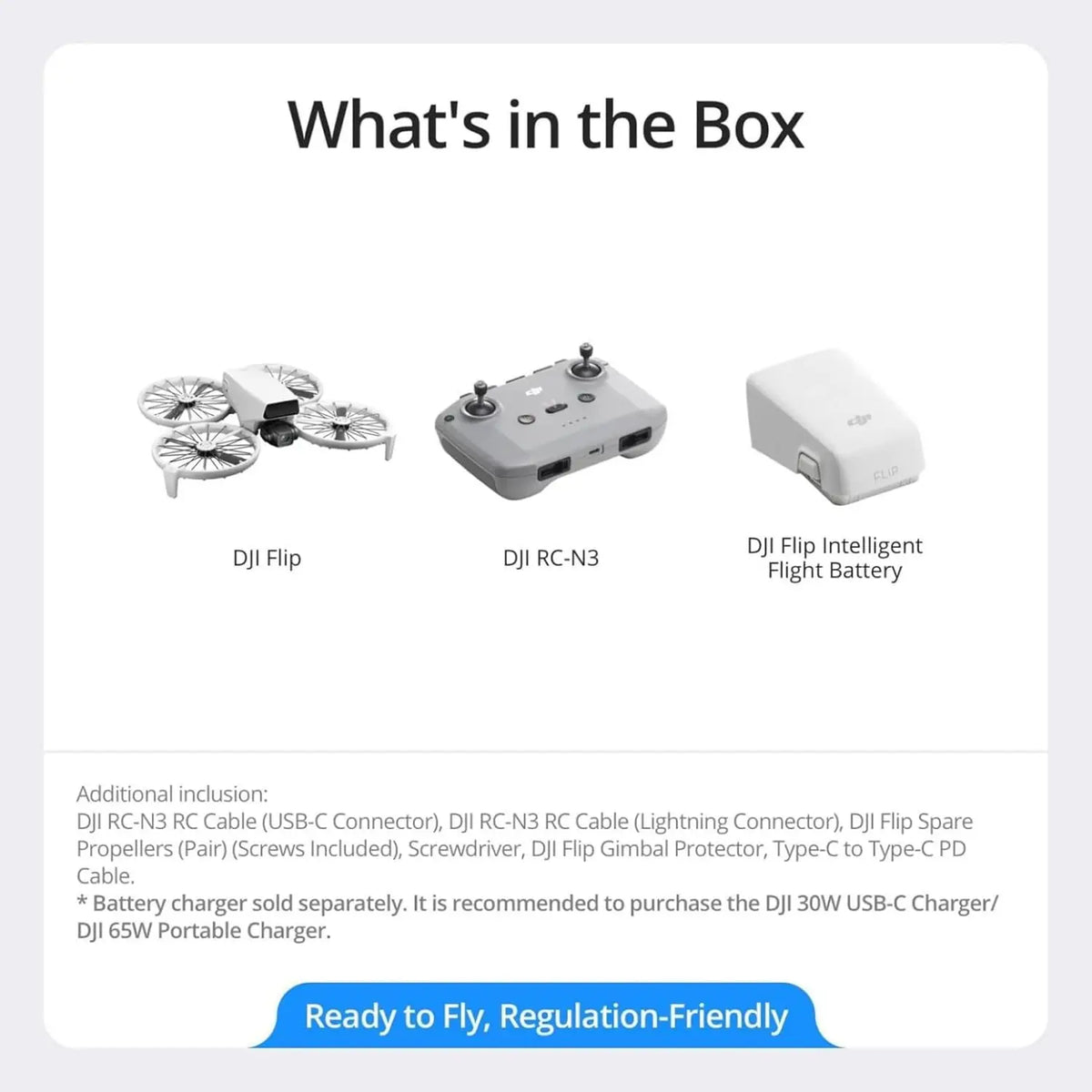 Open Box-DJI Flip (RC-N3), Drone With 4K UHD Camera for Adults, Under 249 g, 3-Axis Gimbal Stabilization, 44000ft/13km Video Transmission, Palm Takeoff, Auto Return, 31-Min Flight Time, Intelligent Flight
