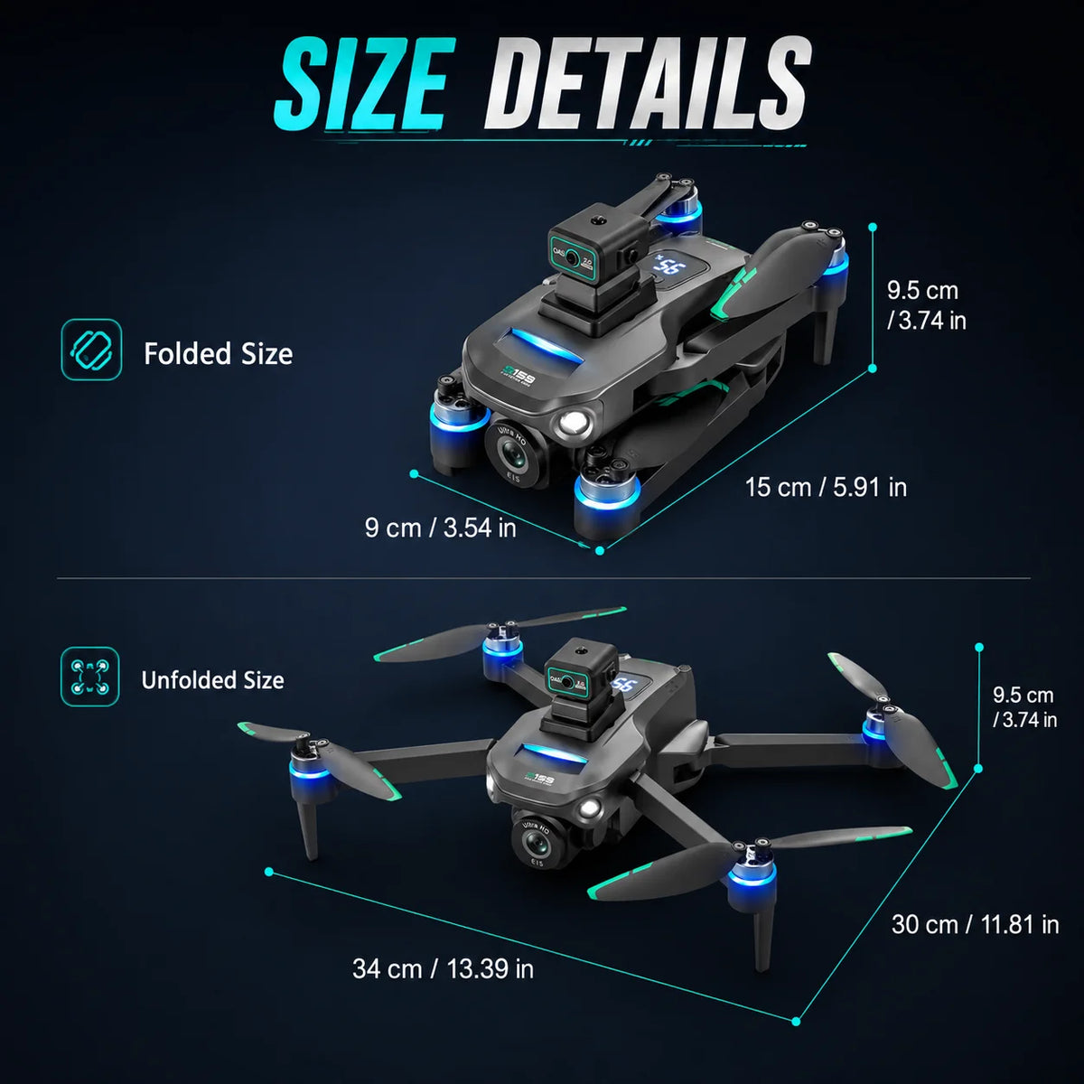 Drone GPS Intelligent Obstacle Avoidance HD Dual Camera 5G Screen Remote 5G Image Transmission 2KM Flight Distance 25Mins Flight Time Brushless RC Drone
