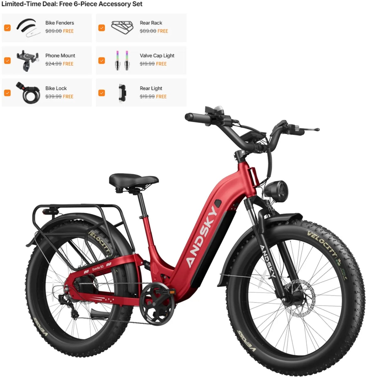 ANDSKY Gravita LS City Commuter Electric Bicycle With Hydraulic Brakes