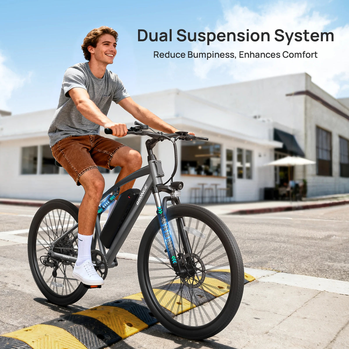 QRONGE Zephyr Electric Mountain Bike With Full Suspension