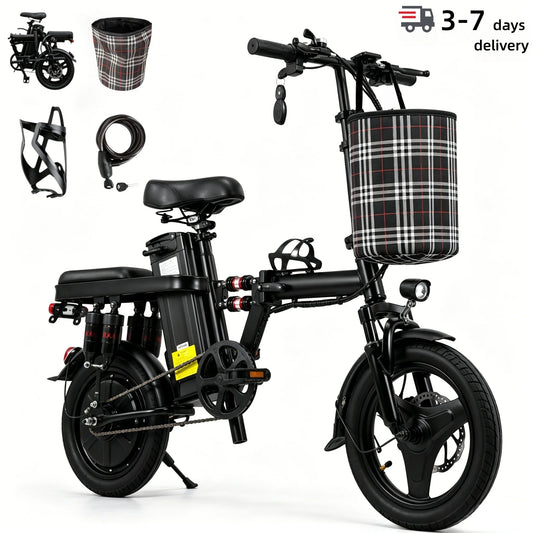 Foldable Electric Bicycle With Eight Shock Absorbers And 500W Motor
