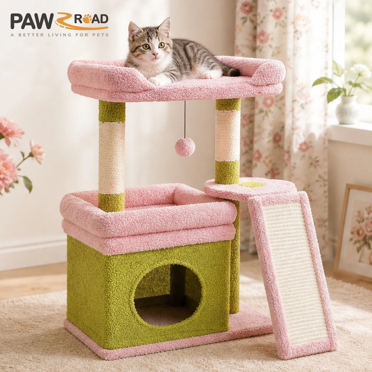 PAWZ Road Cat Tree With Sisal Scratching Post And Perch