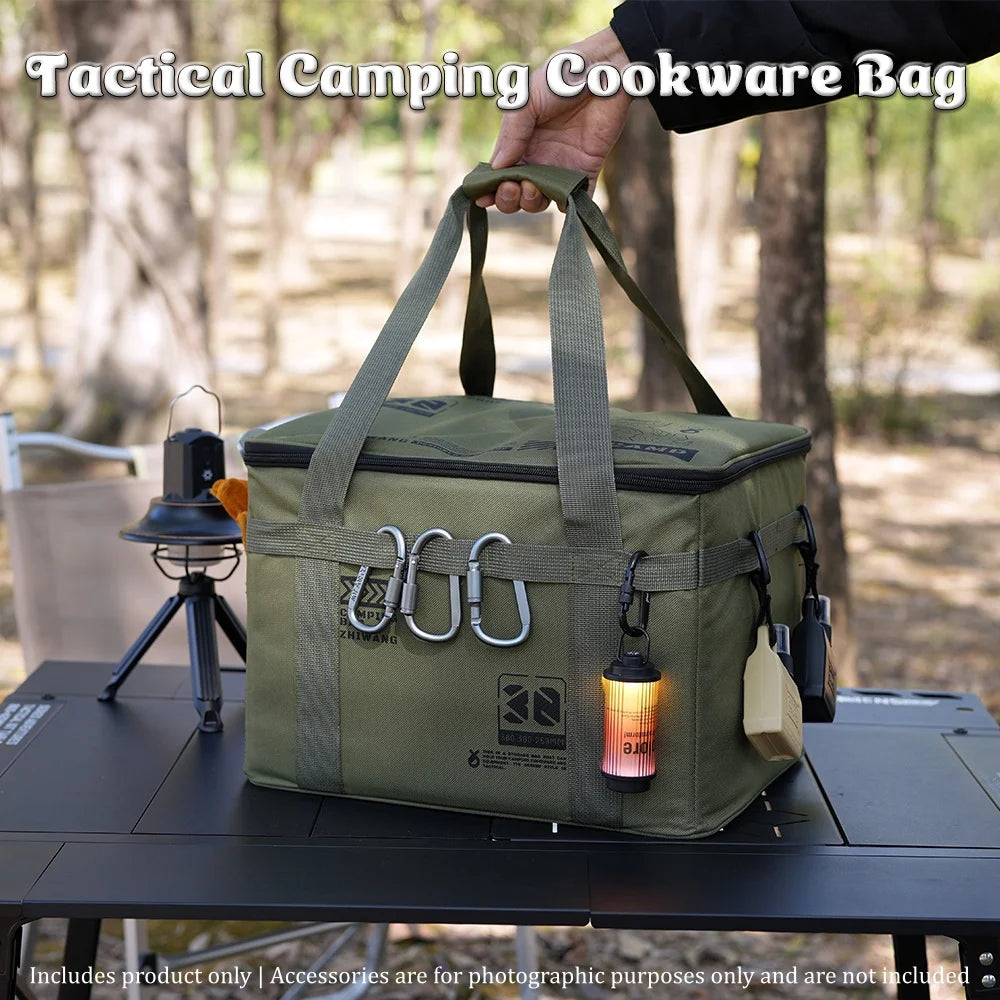 Heavy Duty Foldable Camping Cookware Storage Organizer Bag