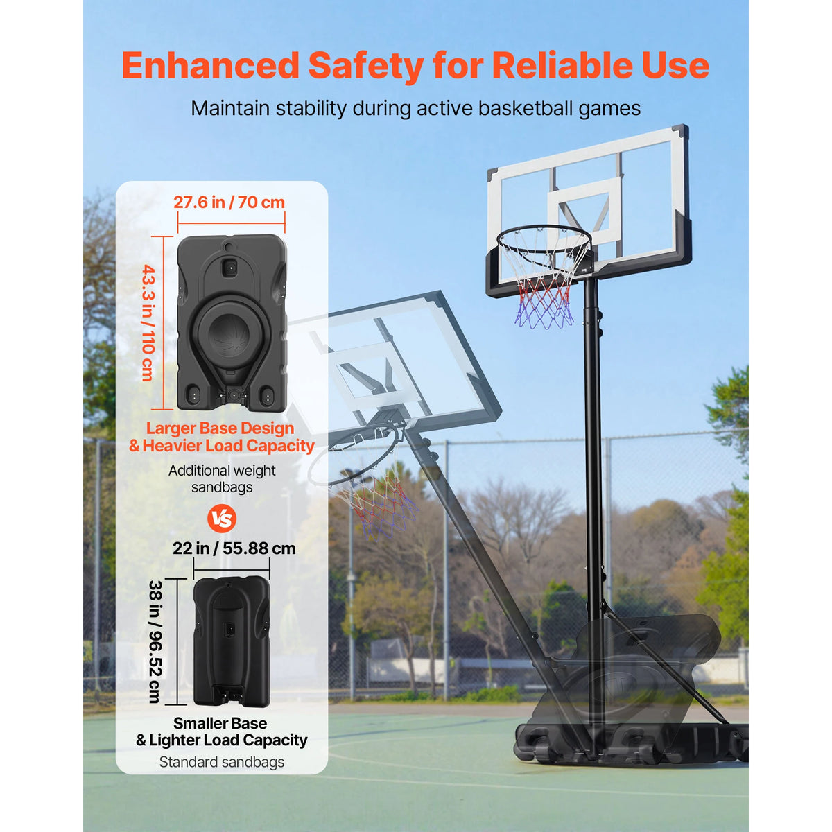 SucceBuy Portable Basketball Stand 10 ft Height Adjustment Basketball Hoop&Goal Portable Basketballs Hoop for Kids Teens Adults