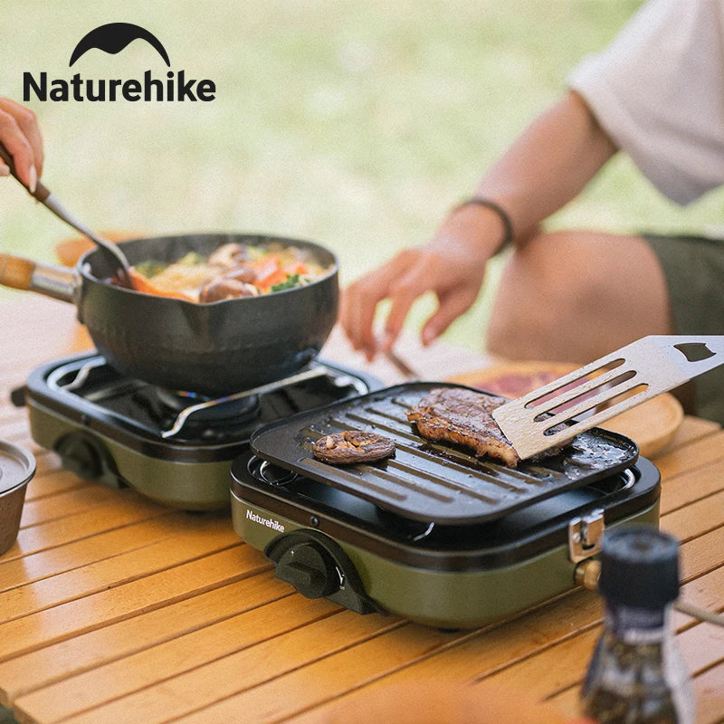 Naturehike 2 Burner Portable Gas Stove With Folding Camping Set