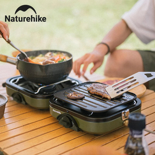 Naturehike 2 Burner Portable Gas Stove With Folding Camping Set