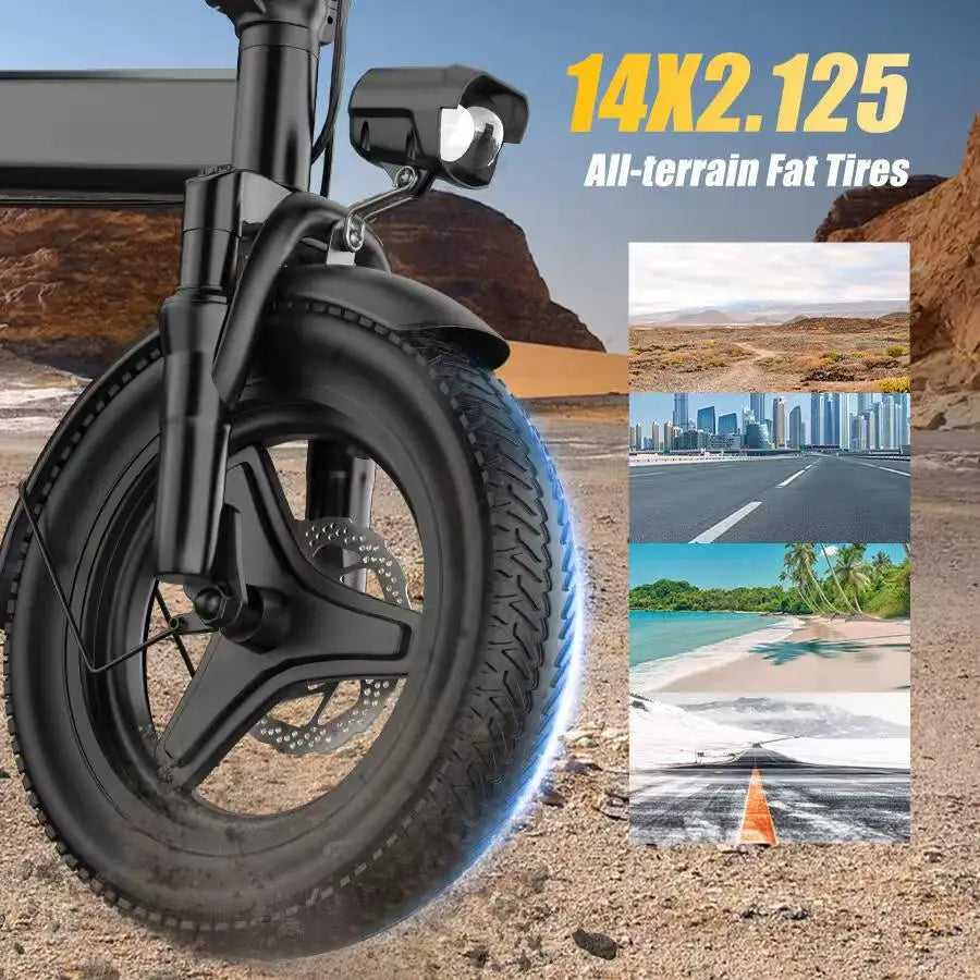 Foldable Electric Bicycle With Eight Shock Absorbers And 500W Motor