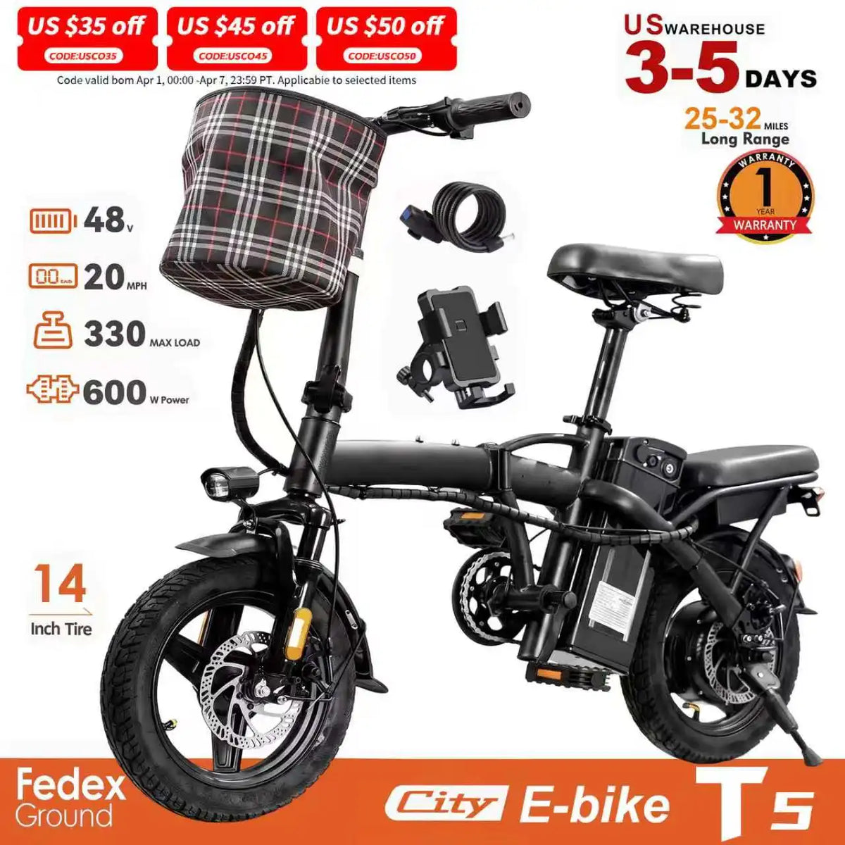HEZZO T5 Folding Electric Bike With 750W Peak Motor